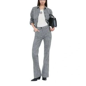 The Kooples Black and White Checked Pants